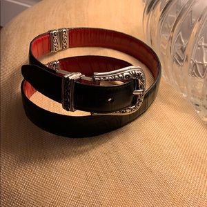Brighton leather reversible belt (red & black)